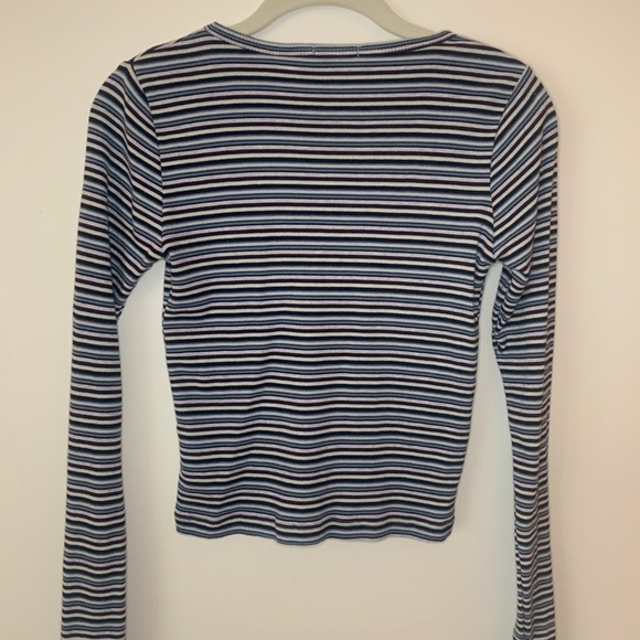Brandy Melville Long Sleeve Striped Santana Top - Picture 4 of 7